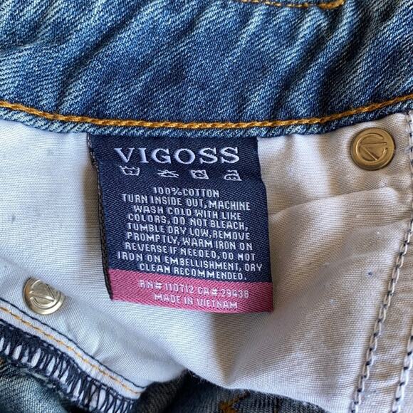 New Vigoss Jagger Women's Blue Medium Wash Classic Fit Distressed Jean Skirt W30 - Picture 11 of 11
